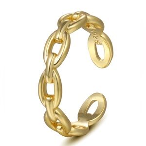 18k Gold Plated 925 Sterling Silver Open Chain Adjustment Ring